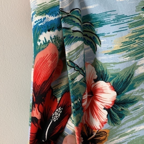 Zara Summer Hawaiian Tropical Cotton Dress Shorts Size Small - Picture 6 of 16
